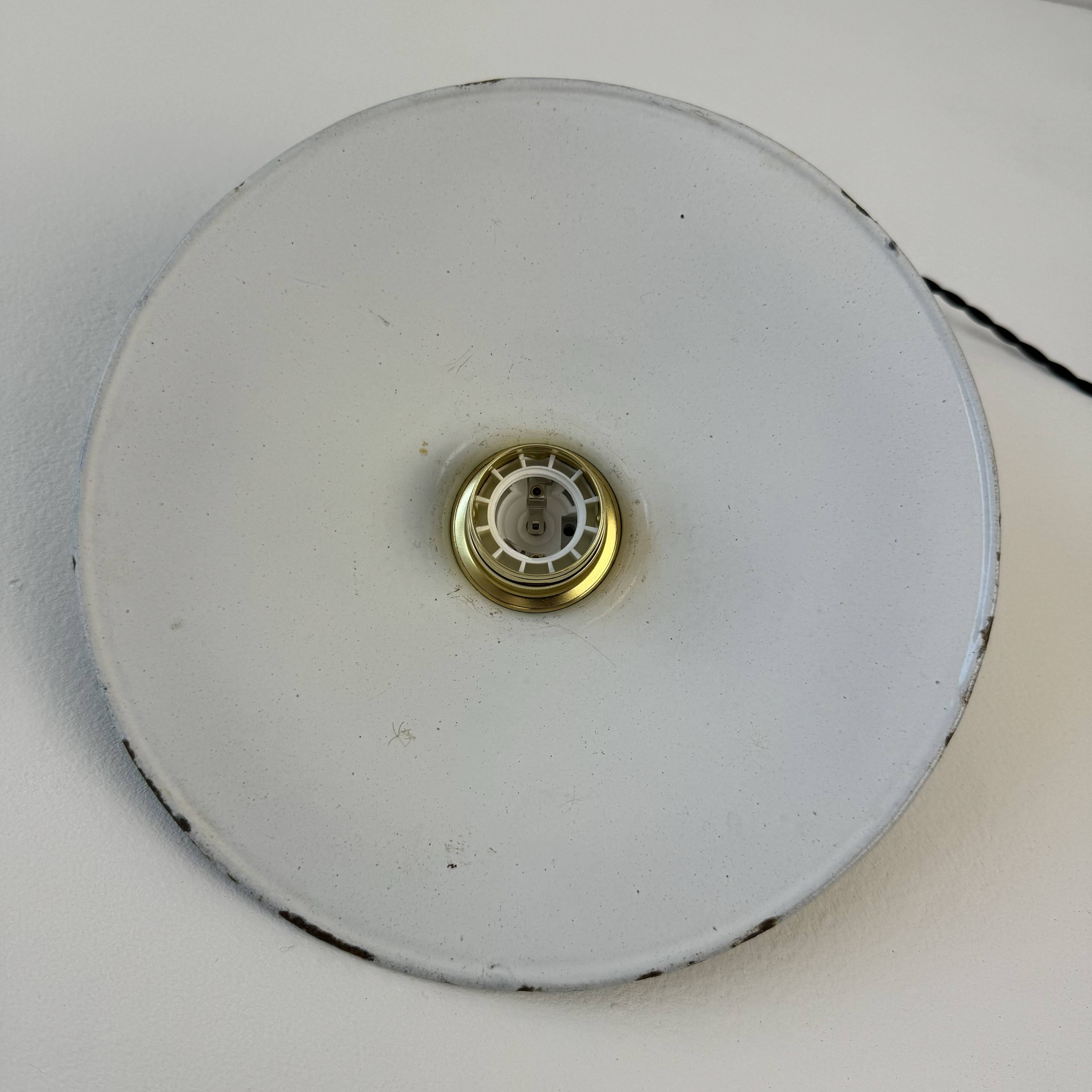 Antique industrial conical enamelled pendant light 25 cm