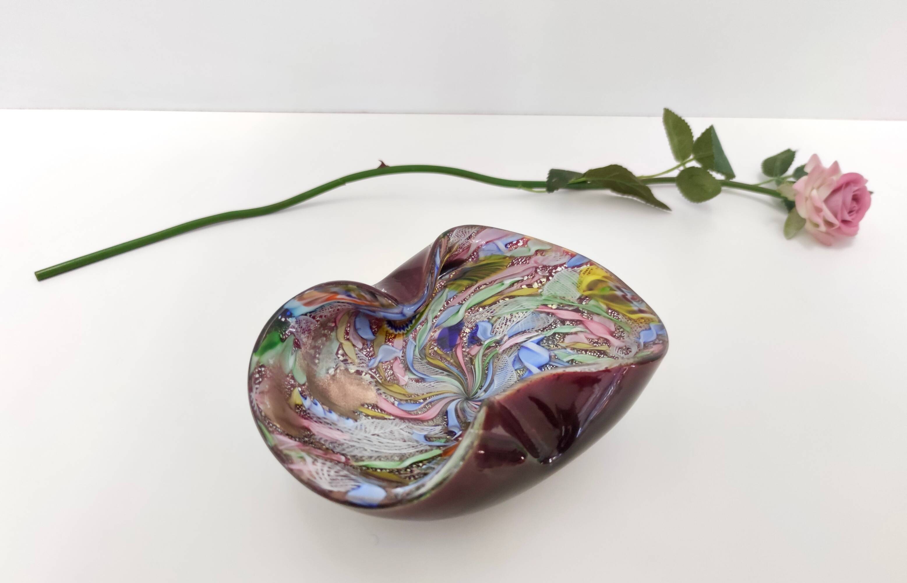 Vintage Murano Glass "Tutti Frutti" Ashtray / Vide-Poche by Giulio Radi for Avem