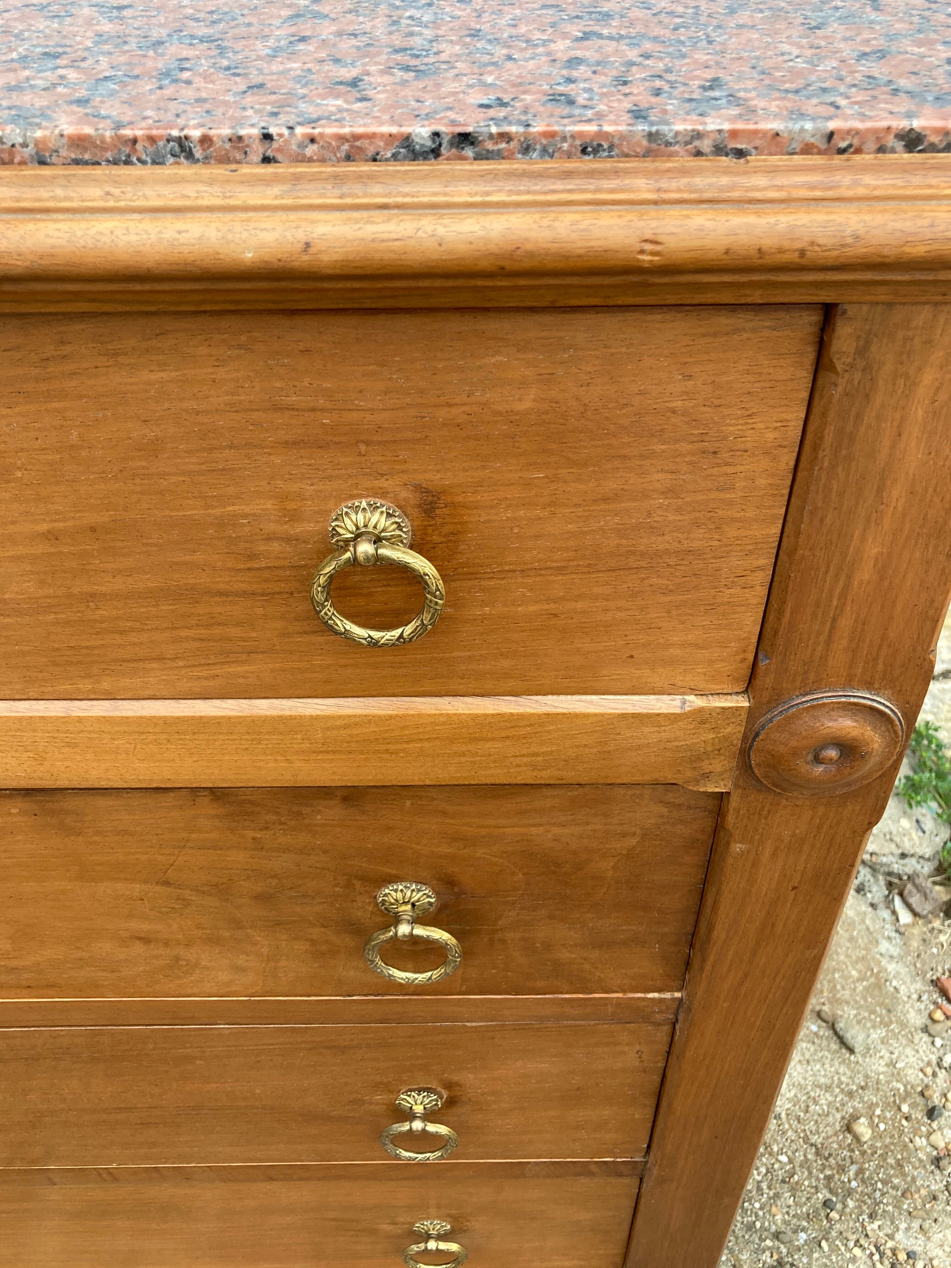 Walnut Louis XVI Style chest of drawers