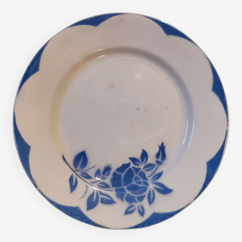 Vintage plate Sarreguemines Digoin France Corsica blue flower pattern