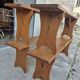 Set of 4 farm benches in old fir 1950s - 1m30