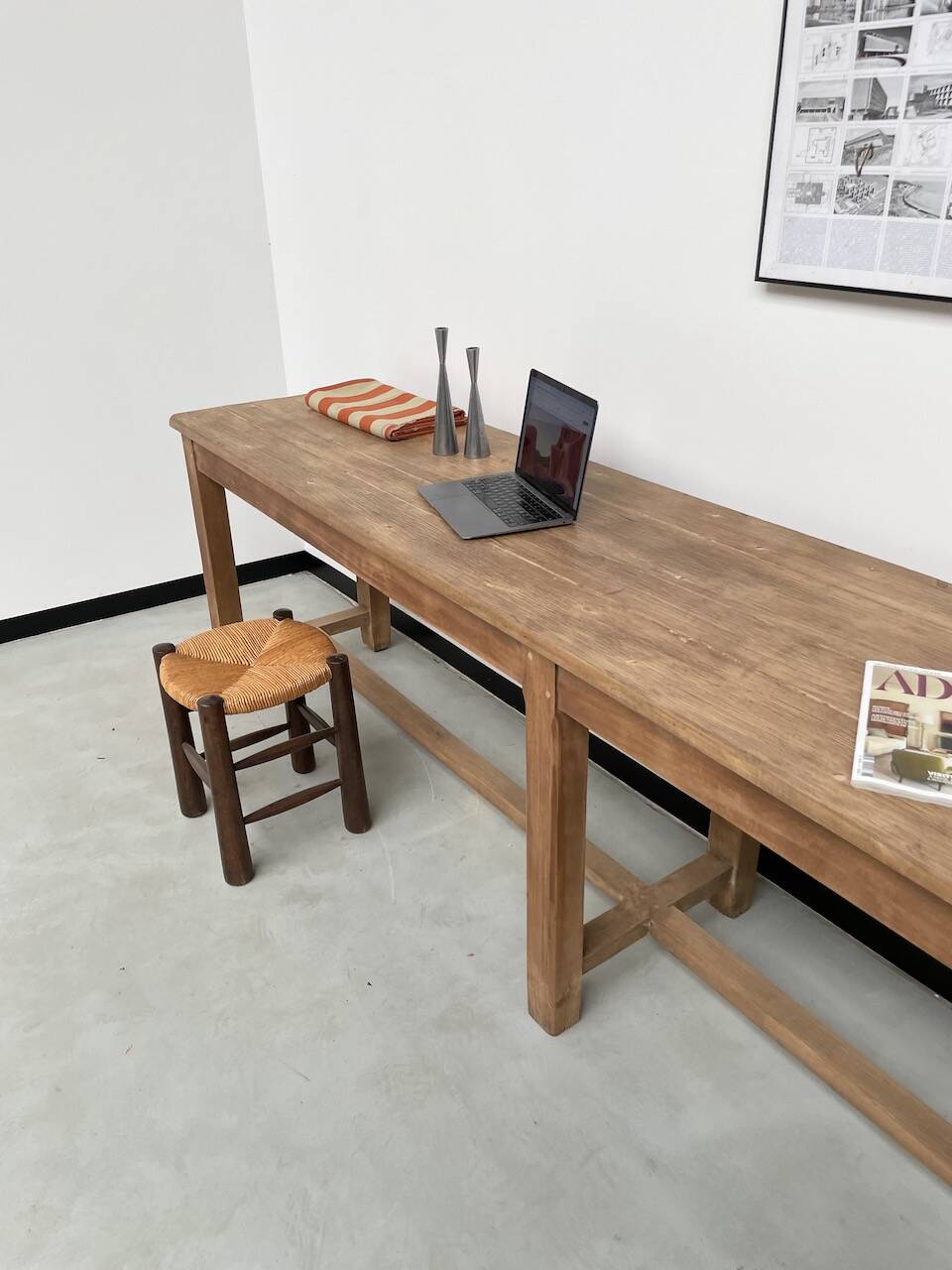 Oak console farm table 3m