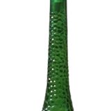 Large green Genie Empoli bubble glass bottle, Italy 1960s