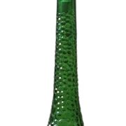 Large green Genie Empoli bubble glass bottle, Italy 1960s