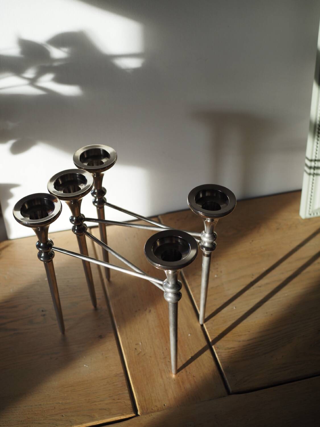 Scandinavian chrome modular candle holder 1960