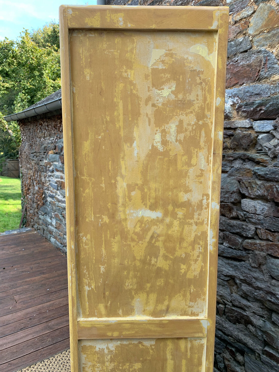 Parisian wardrobe in patinated wood