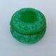 Bohemian handmade malachite glass candy dish or jewelry box.