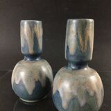 Pair of sandstone vases signed Lebret