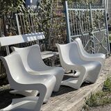 2 pairs of Silene armchairs by M.Borgnat