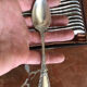 Series of 12 small silver metal spoons
