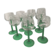 Set de 9 verres à vin blanc pieds verts