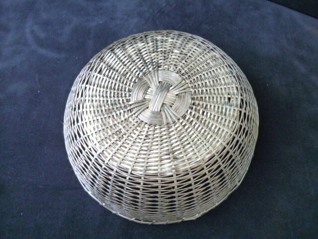 Breadbasket, banette in braided silver metal threads 23 cm