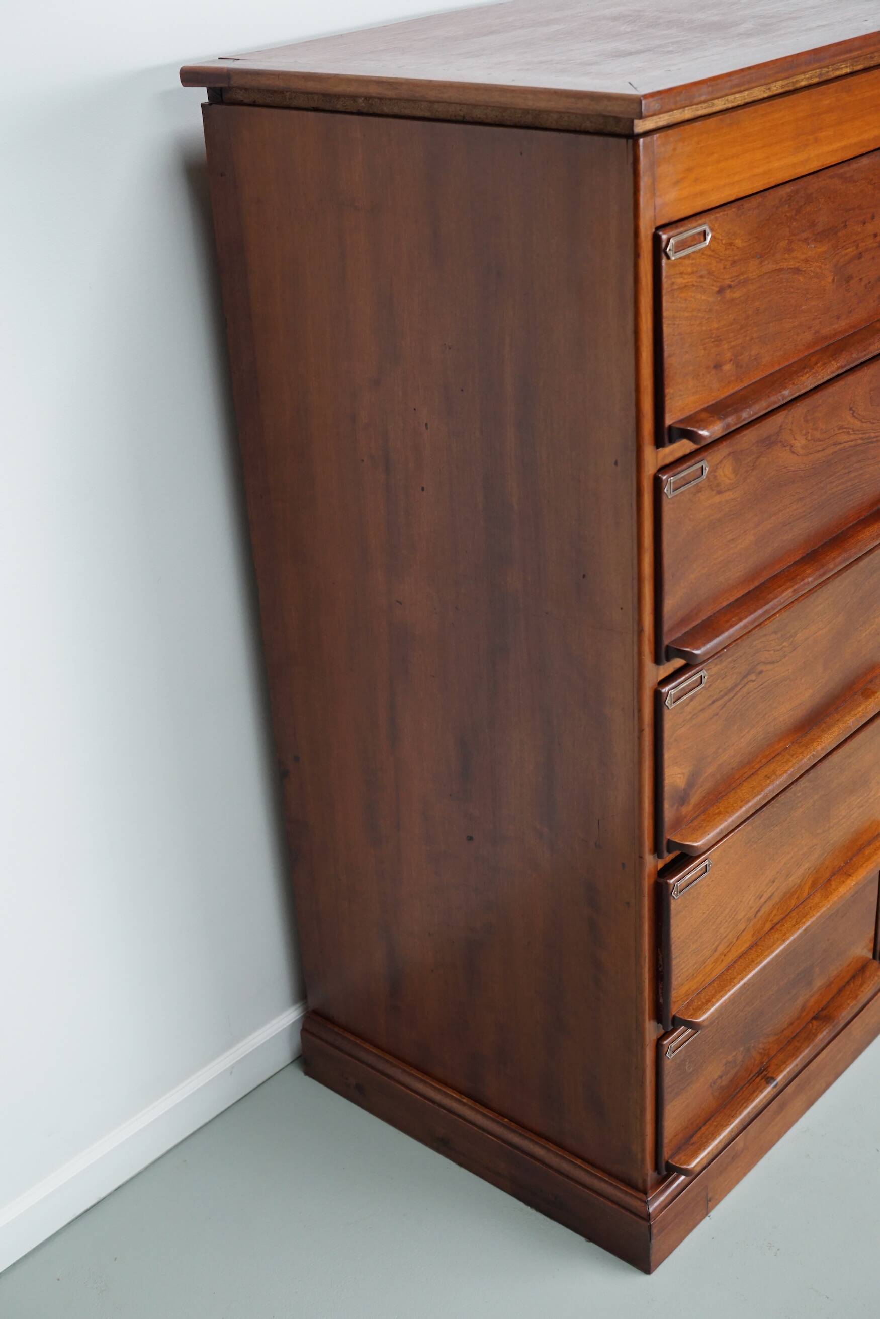 Vintage Dutch Oak / Mahogany Haberdashery Shop Cabinet, 1930s