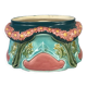 Polychrome slip planter decorated with flower garland