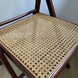 Folding chair occasional chair vintage wooden office chair with cane seat