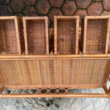 Vintage rattan chest of drawers