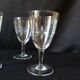 Set of 6 old crystal glasses cut for port or blanc wine