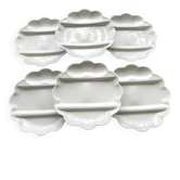 6 white Limoges porcelain asparagus plates