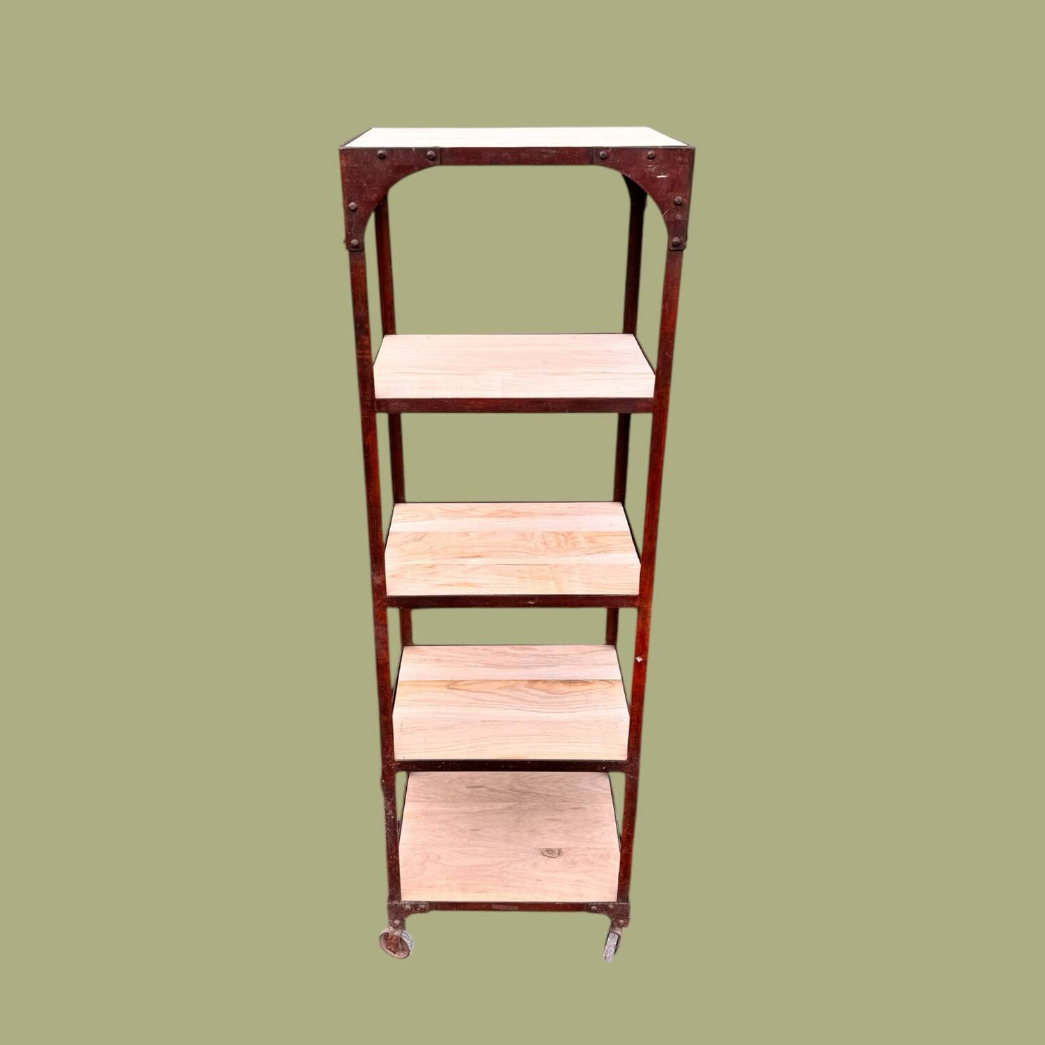 Antique workshop furniture, industrial shelving