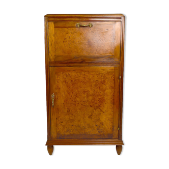 Bar art déco en noyer et loupe d'orme France circa 1925