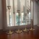 Set of 4 Scandinavian brass candlesticks