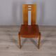 Set of 4 vintage 1950s chairs in wood and leather, Italian design