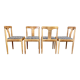 Ensemble de quatre chaises design scandinave 1950.