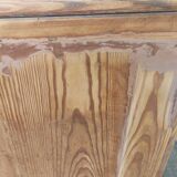 Vintage wooden buffet with a marble top.