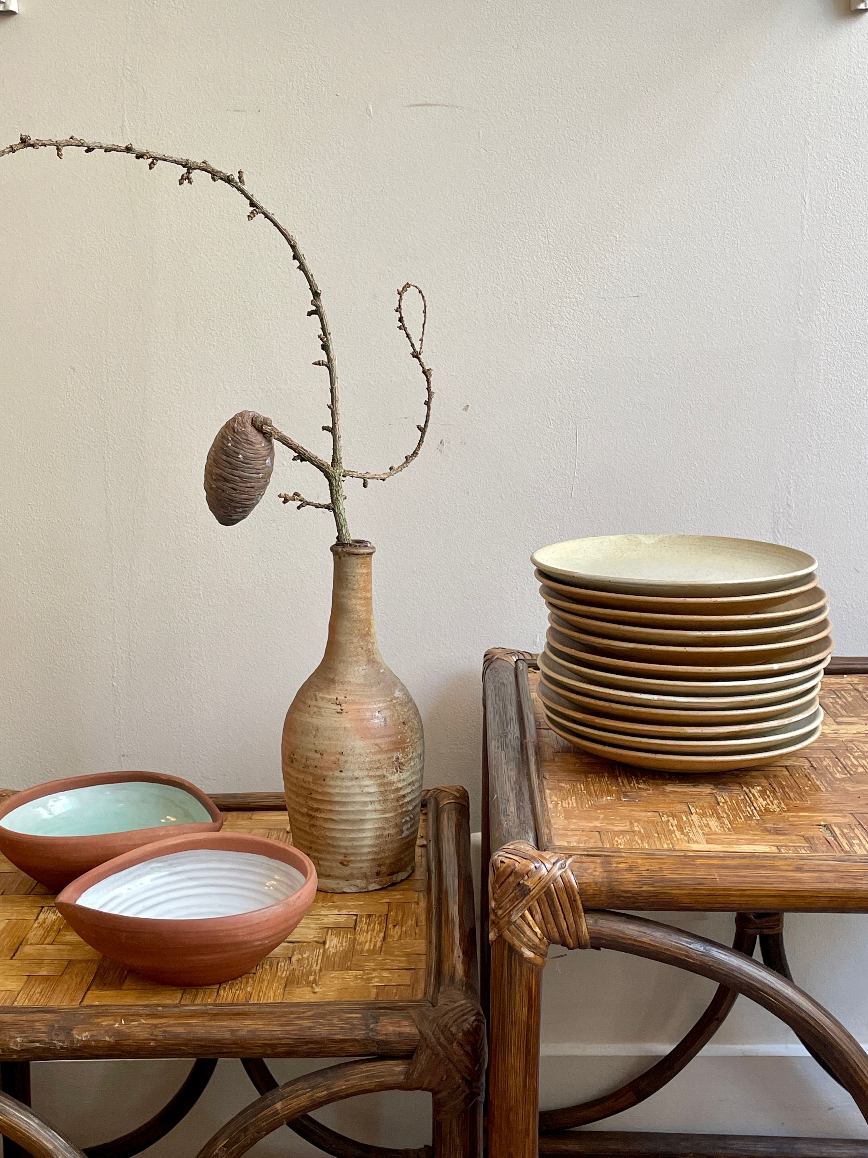 Set of 12 plates dessert gres