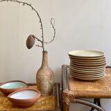 Set of 12 plates dessert gres