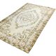 Tapis Vintage Turc Crème, Médaillon Floral, Style Shabby Chic, 150x250Cm
