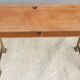 Console desk wood metal vintage curved metal base