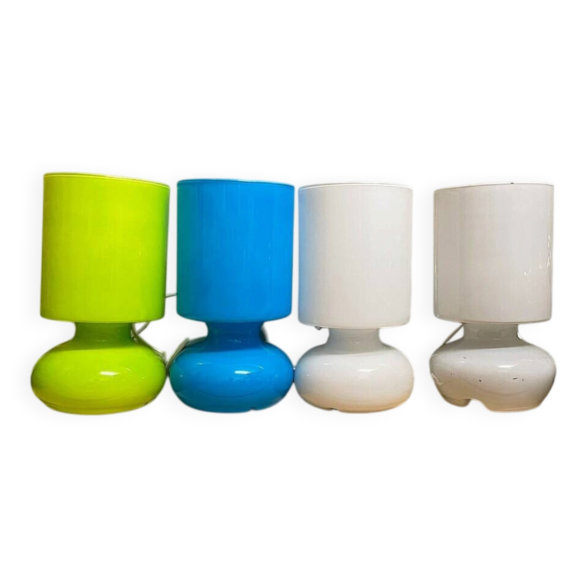 Lot of 4 assorted colors Scandinavian table lamps