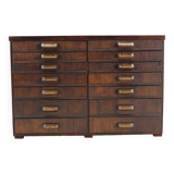 1940s Industrial Beech Wooden Chest of Drawers