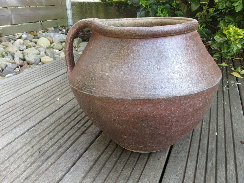 Terracotta flower pot with handle 30s 40s