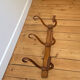 Thonet curved wood wall coat rack with 3 hooks, late 19th century