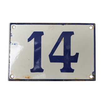 Old enamelled plate house number