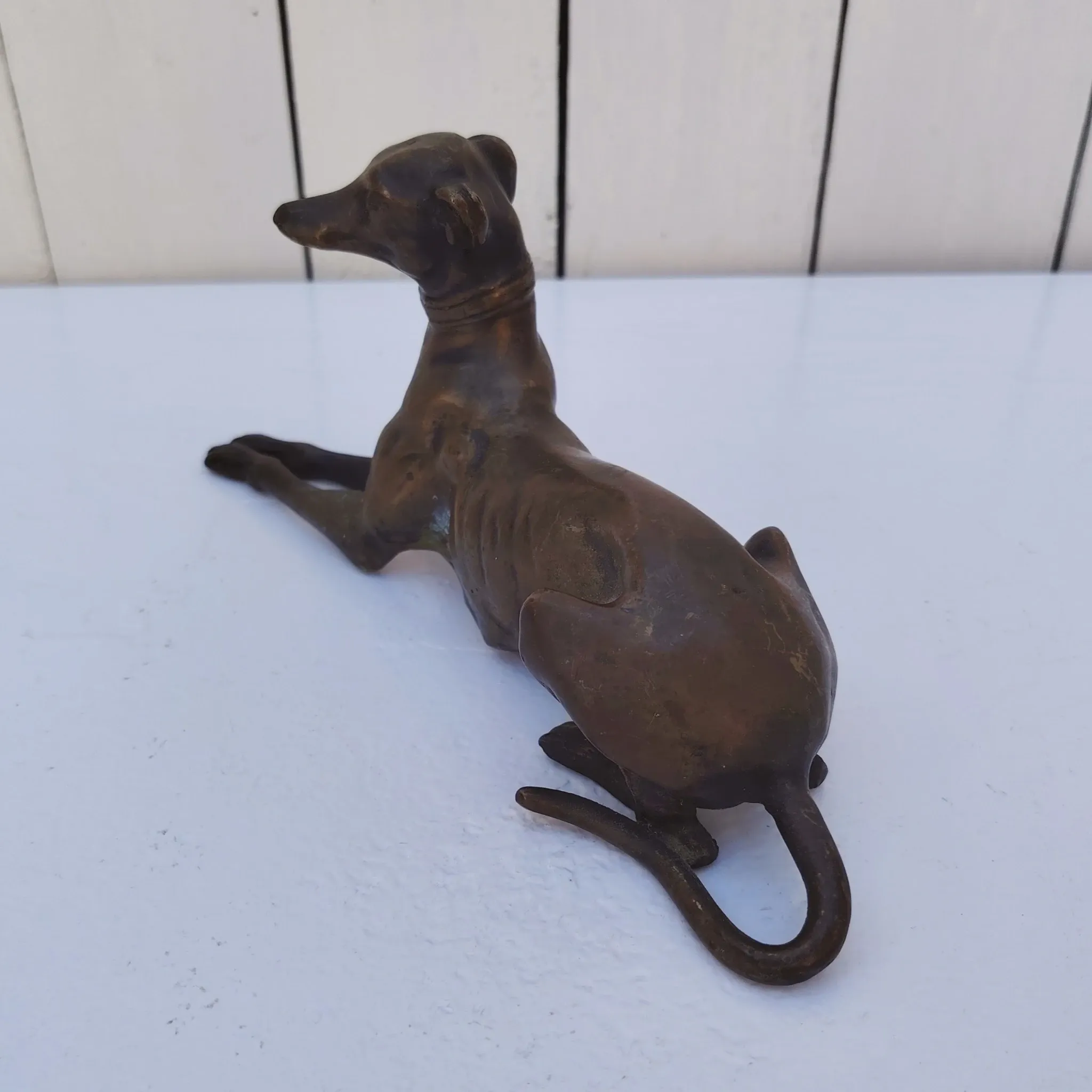 Chien lévrier en bronze, art déco, décoration vintage