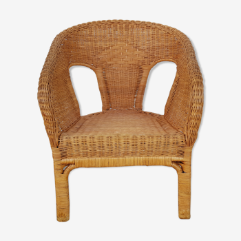 Old 50s 60s chair in Bamboo, Rotin and Vintage Osier