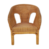 Old 50s 60s chair in Bamboo, Rotin and Vintage Osier