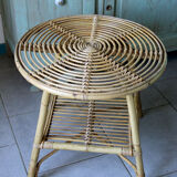 Table basse ronde en rotin