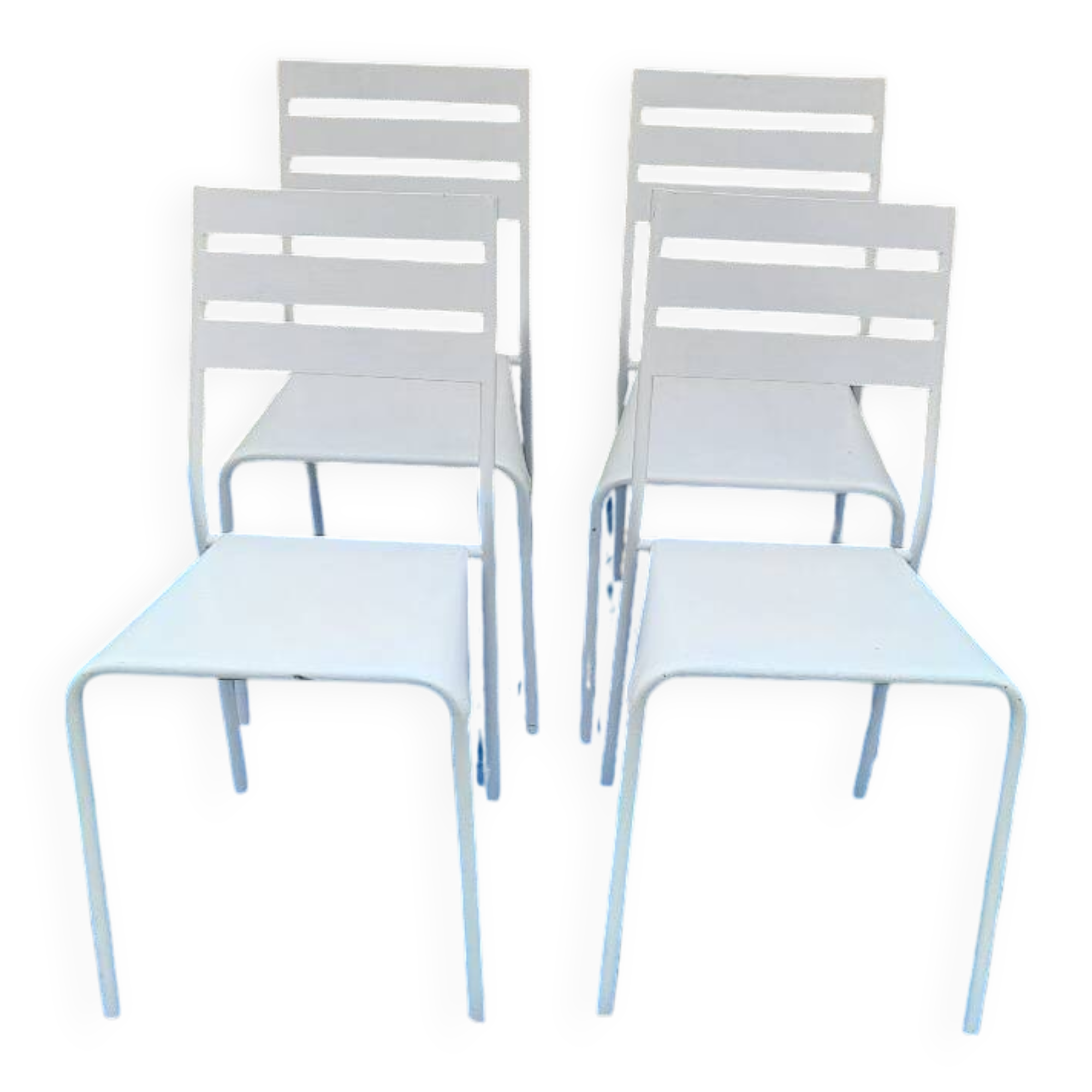 4 white metal garden chairs from Fermob