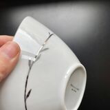 5 White and Silver Porcelain Bowls Made in France