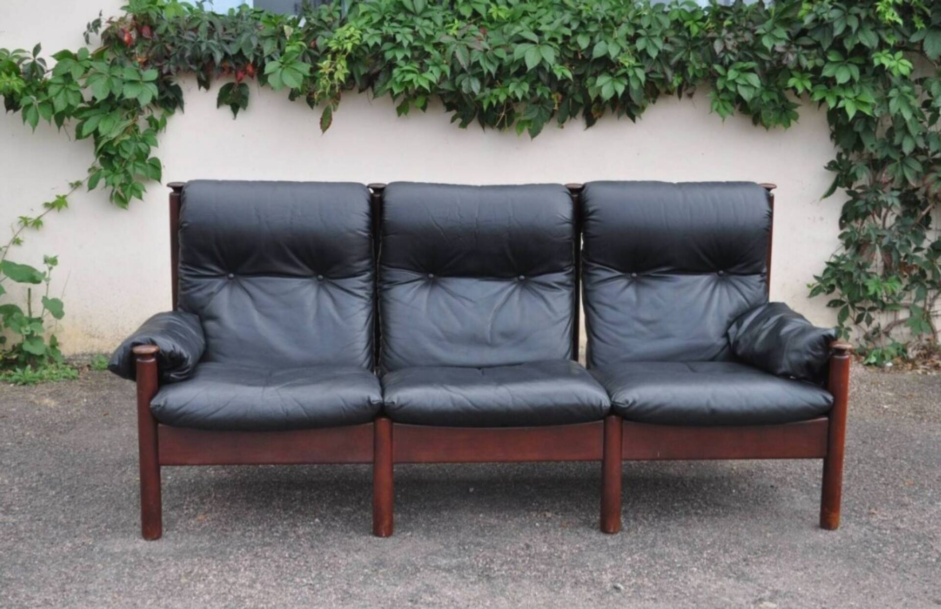 Banquette cuir noir