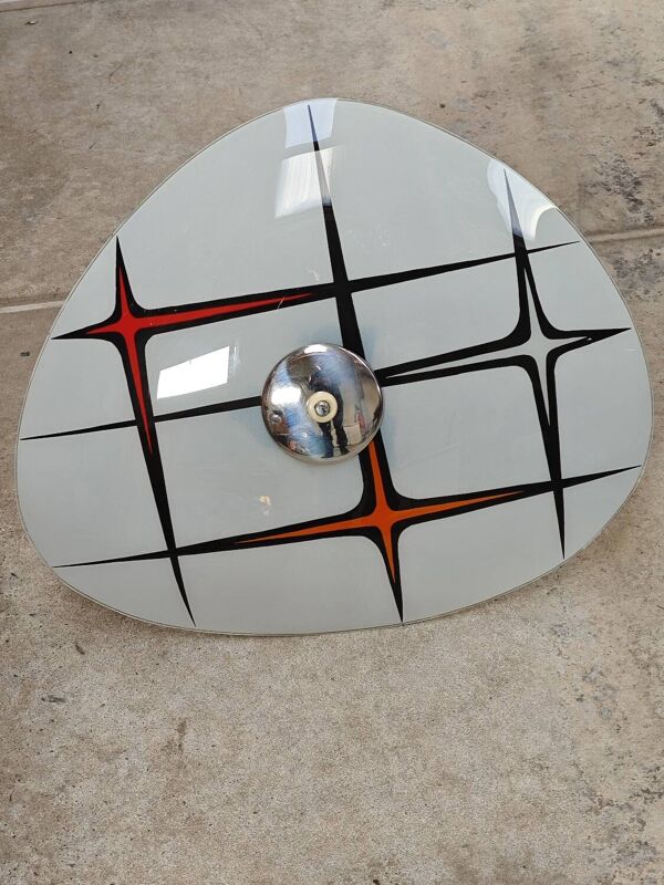 Suspension moderniste Tchécoslovaquie Zukov , motif géométrique, 1960