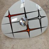 Modernist Czechoslovakian Zukov pendant light, geometric pattern, 1960