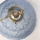 Blue Art Deco motif pendant light in pressed molded glass