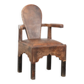 Unique antique sheepskin chair/armchair with a special North African design