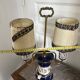 Antique Florentine Table Lamp Italian Blue Porcelain Ceramic