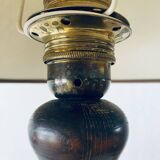 Turned wooden chalet lamp